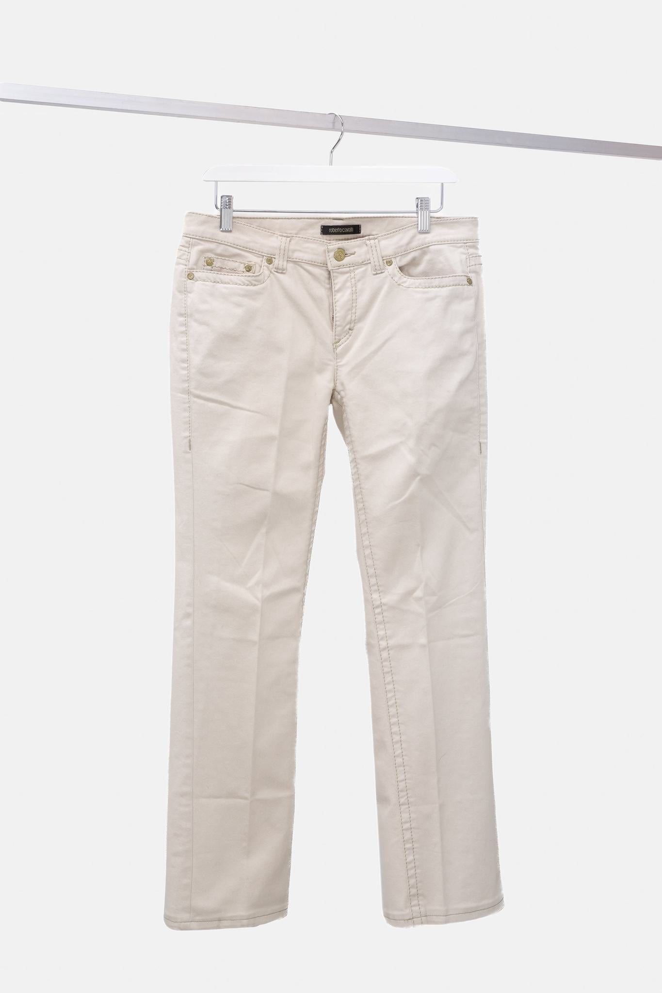 Roberto Cavalli Nude Pink Straight Leg Jeans