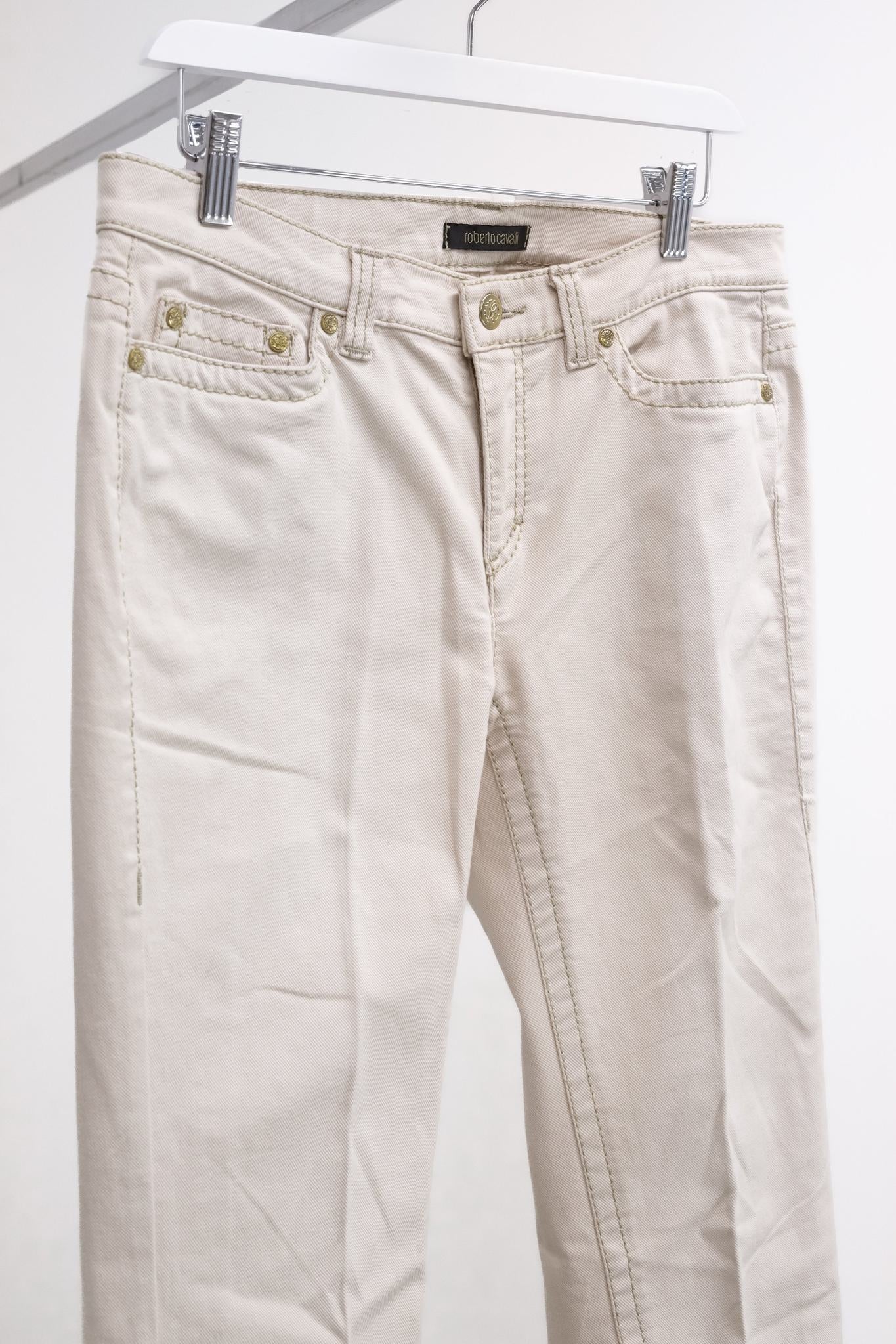 Roberto Cavalli Nude Pink Straight Leg Jeans
