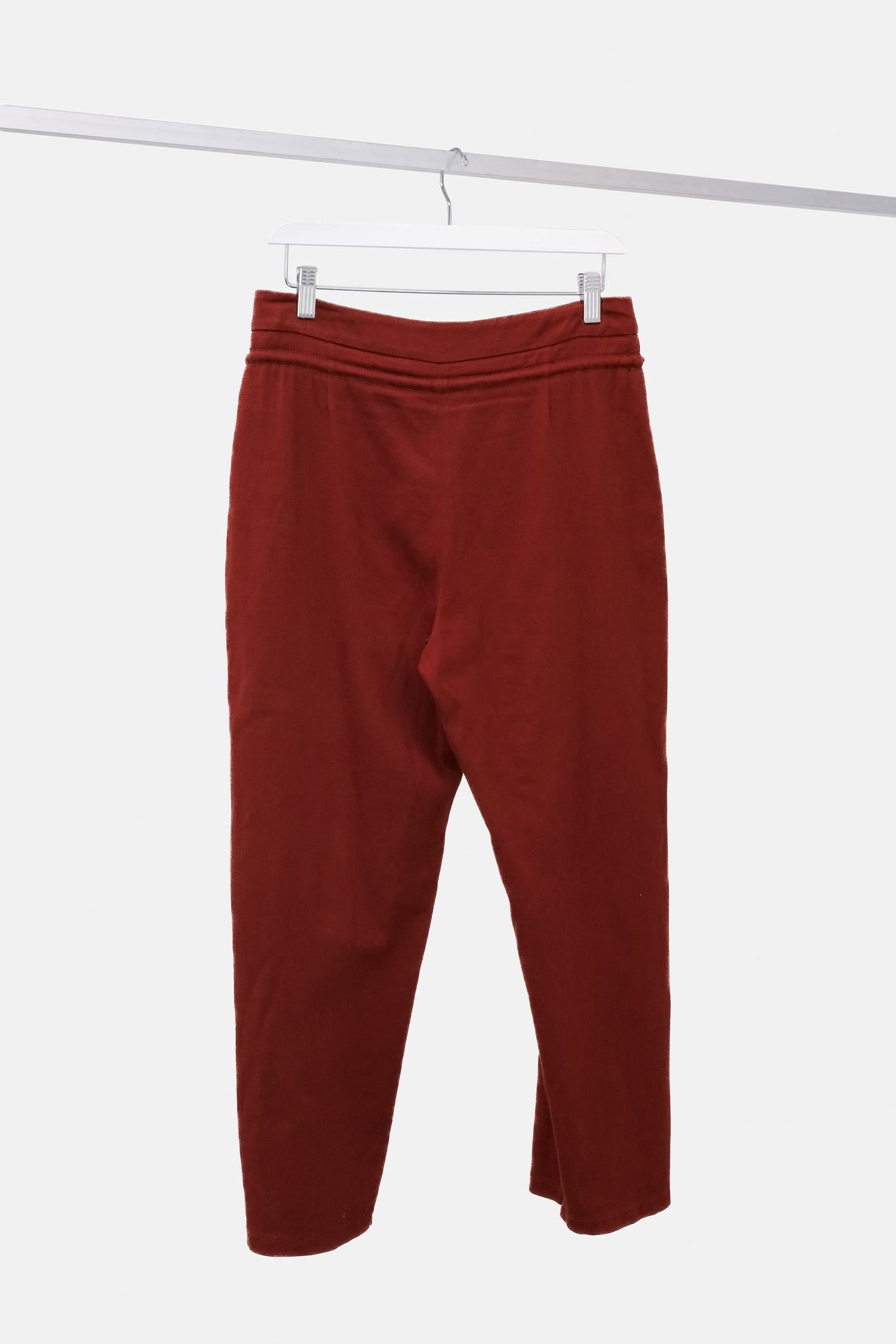 See By Chloe R/18 Crafty Brown Gathered Twill Cropped Straight Leg Pants