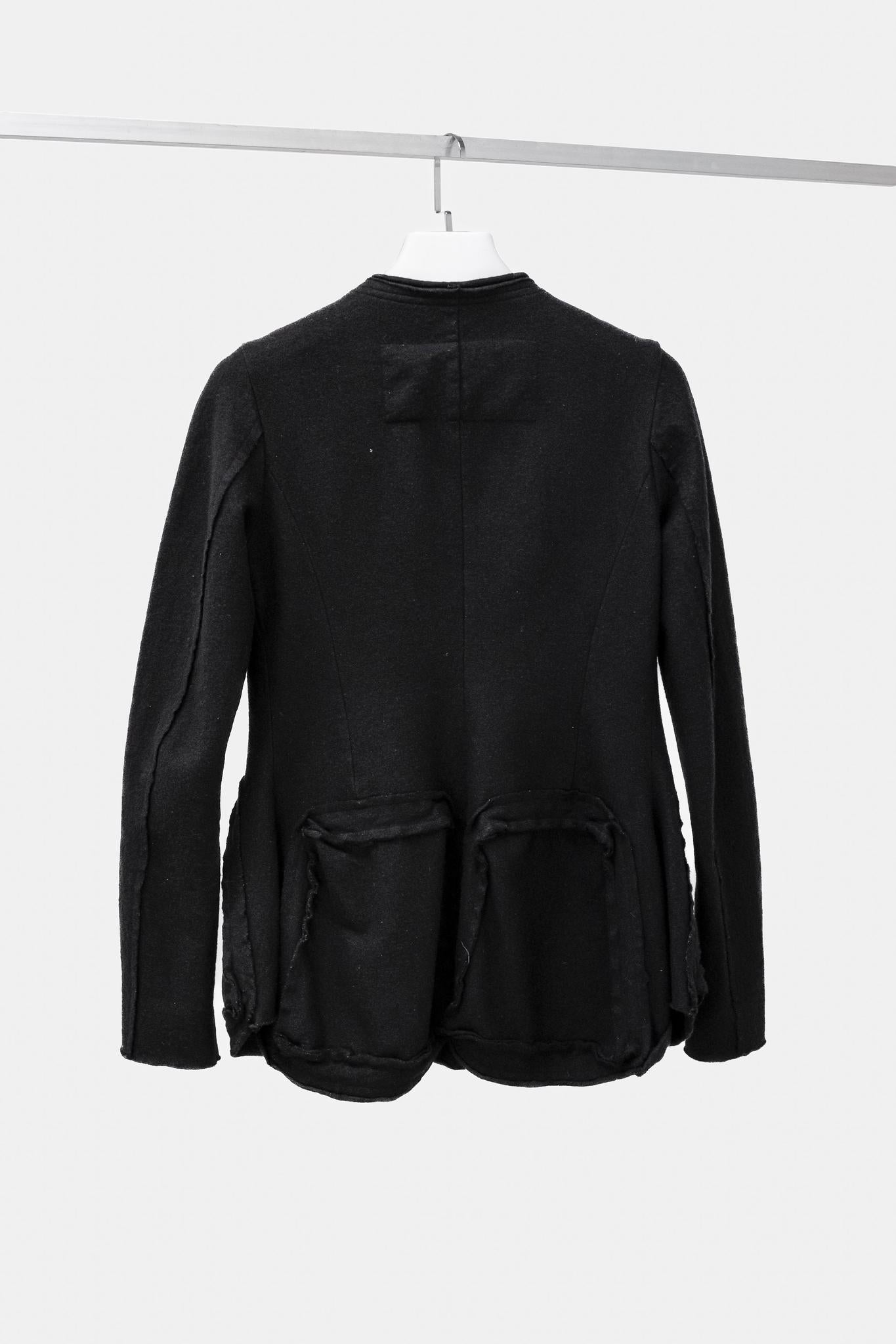Rundholz Black Label Black Wool Distressed Evening Jacket