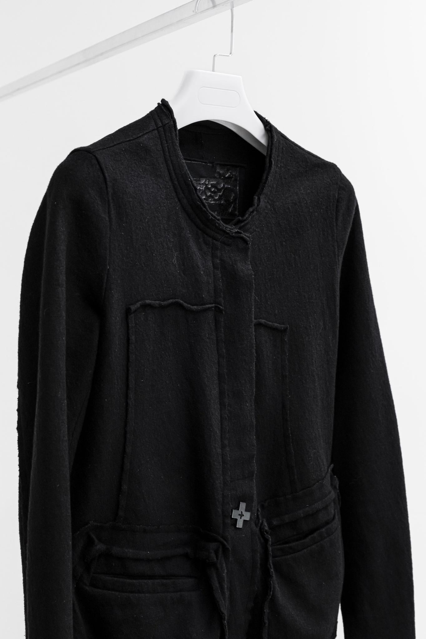 Rundholz Black Label Black Wool Distressed Evening Jacket