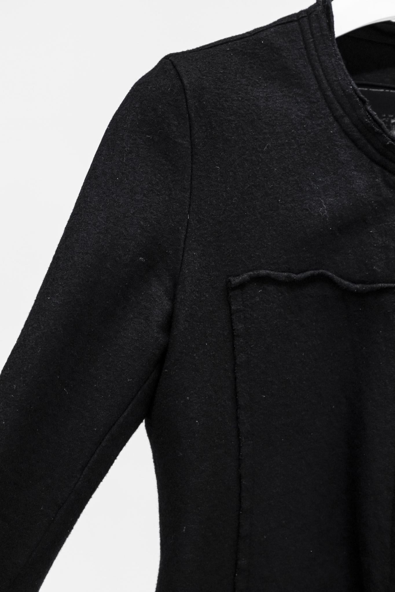 Rundholz Black Label Black Wool Distressed Evening Jacket