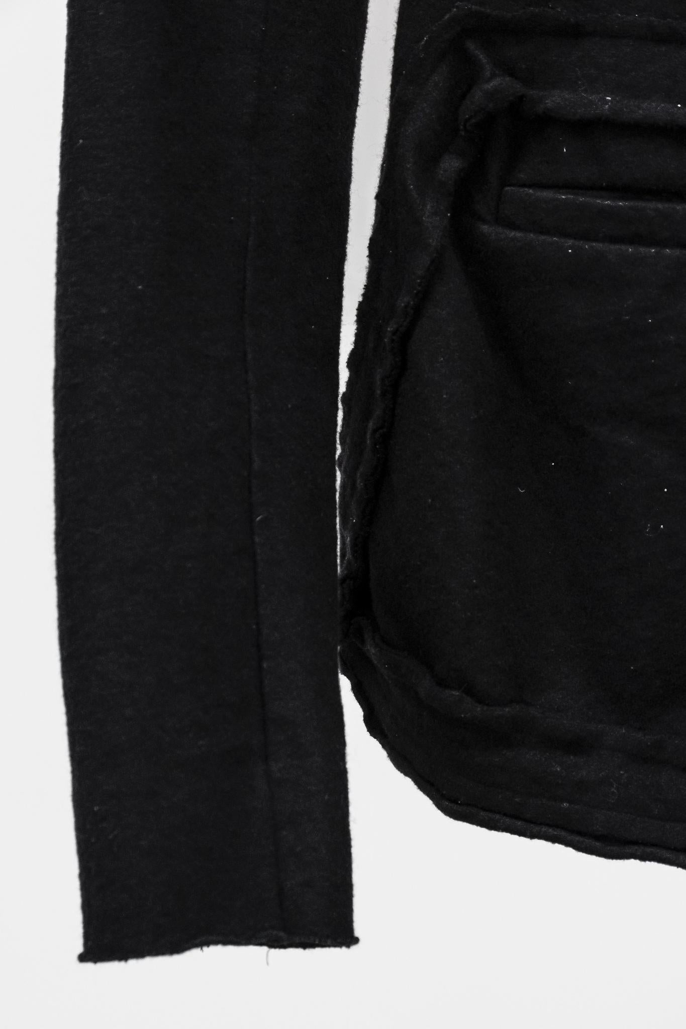 Rundholz Black Label Black Wool Distressed Evening Jacket