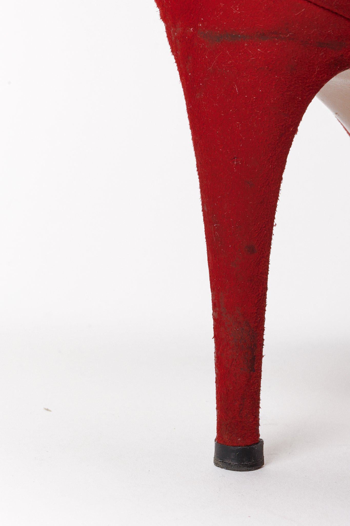 Prada Red Suede Platform Pumps