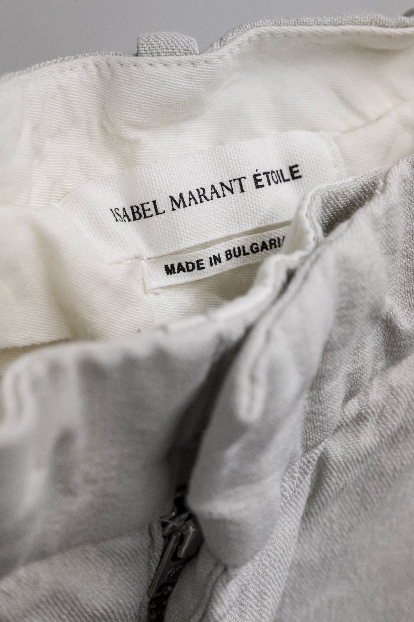 Isabel Marant Etoile Kylie Ecru Linen-Blend Pants