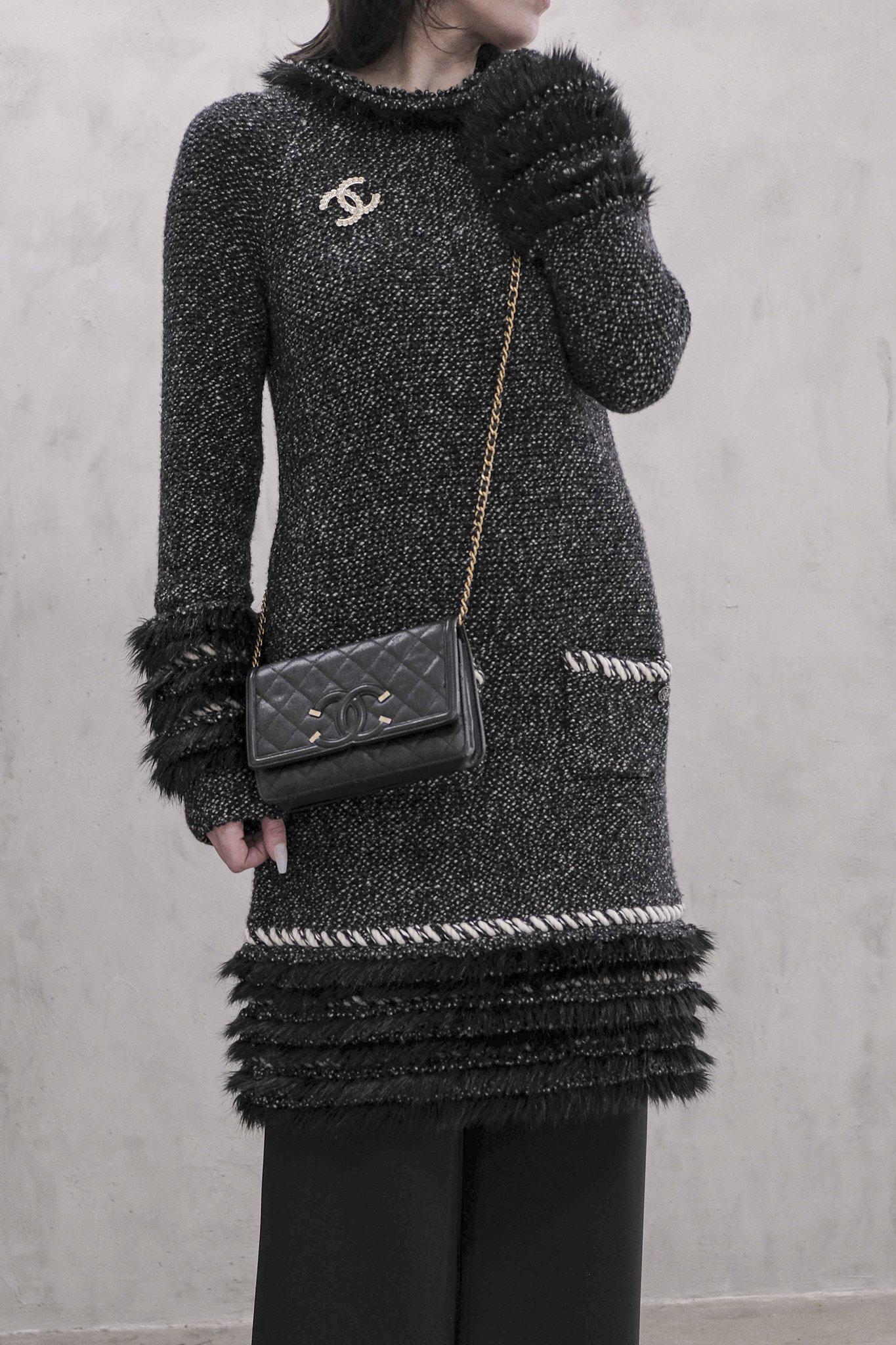 Chanel Fall 2010 Grey Tweed Sweater Dress Blogger Armoire Chanel Fall 2010 Grey Tweed Sweater Dress Blogger Armoire