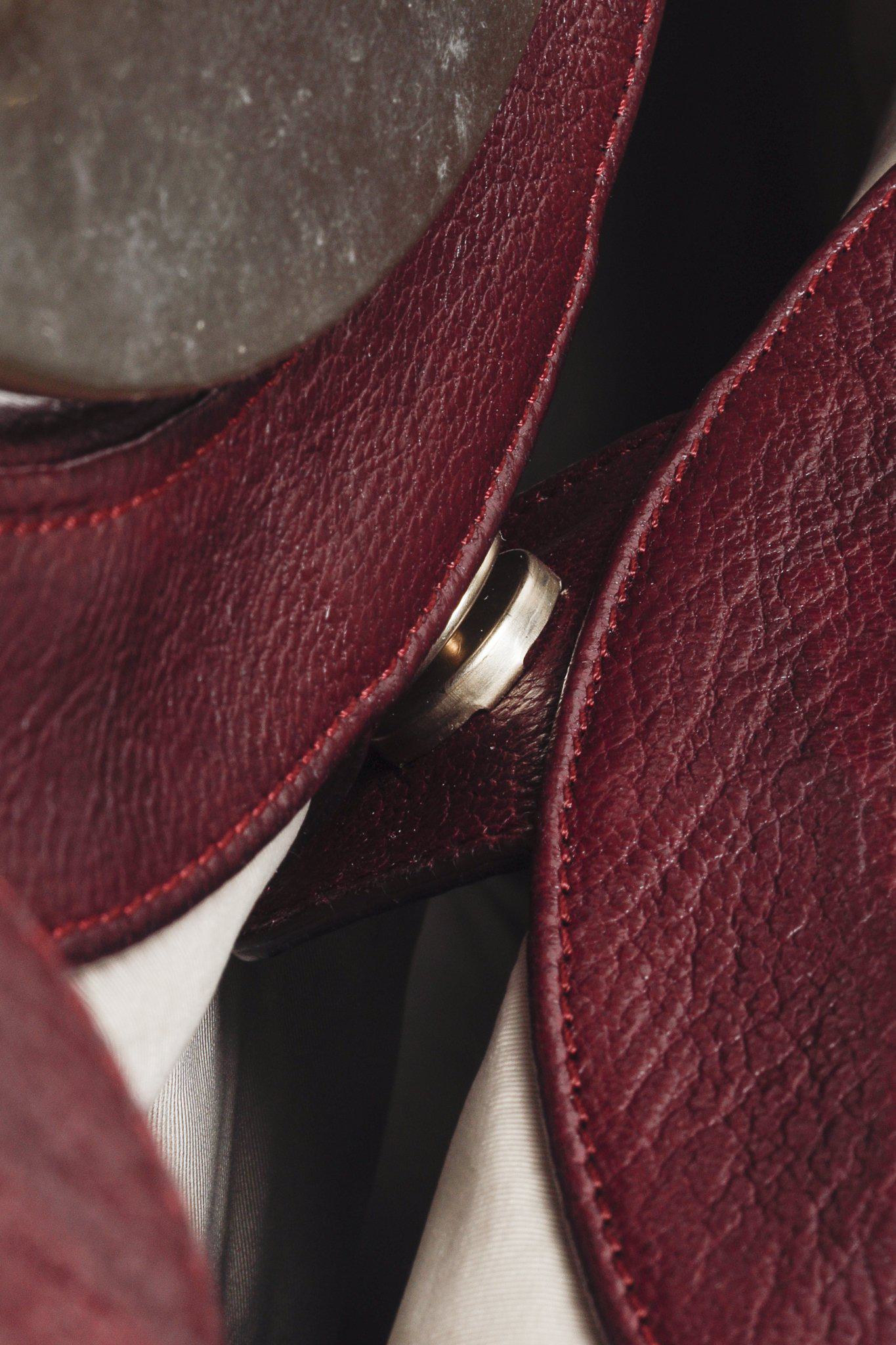 Marni Balloon Burgundy Pebbled Leather Tote Bag