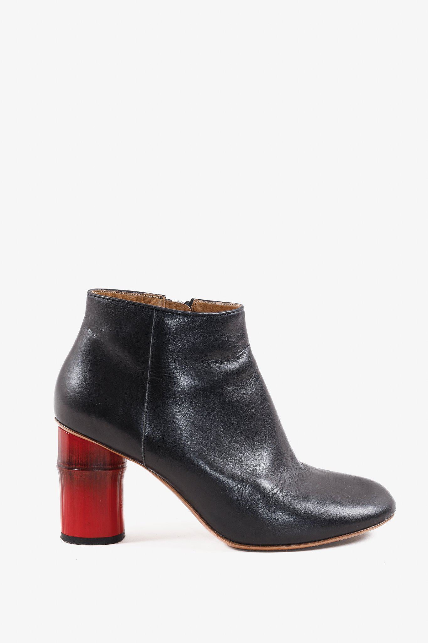 Acne Studios Red Bamboo Ankle Boots Blogger Armoire