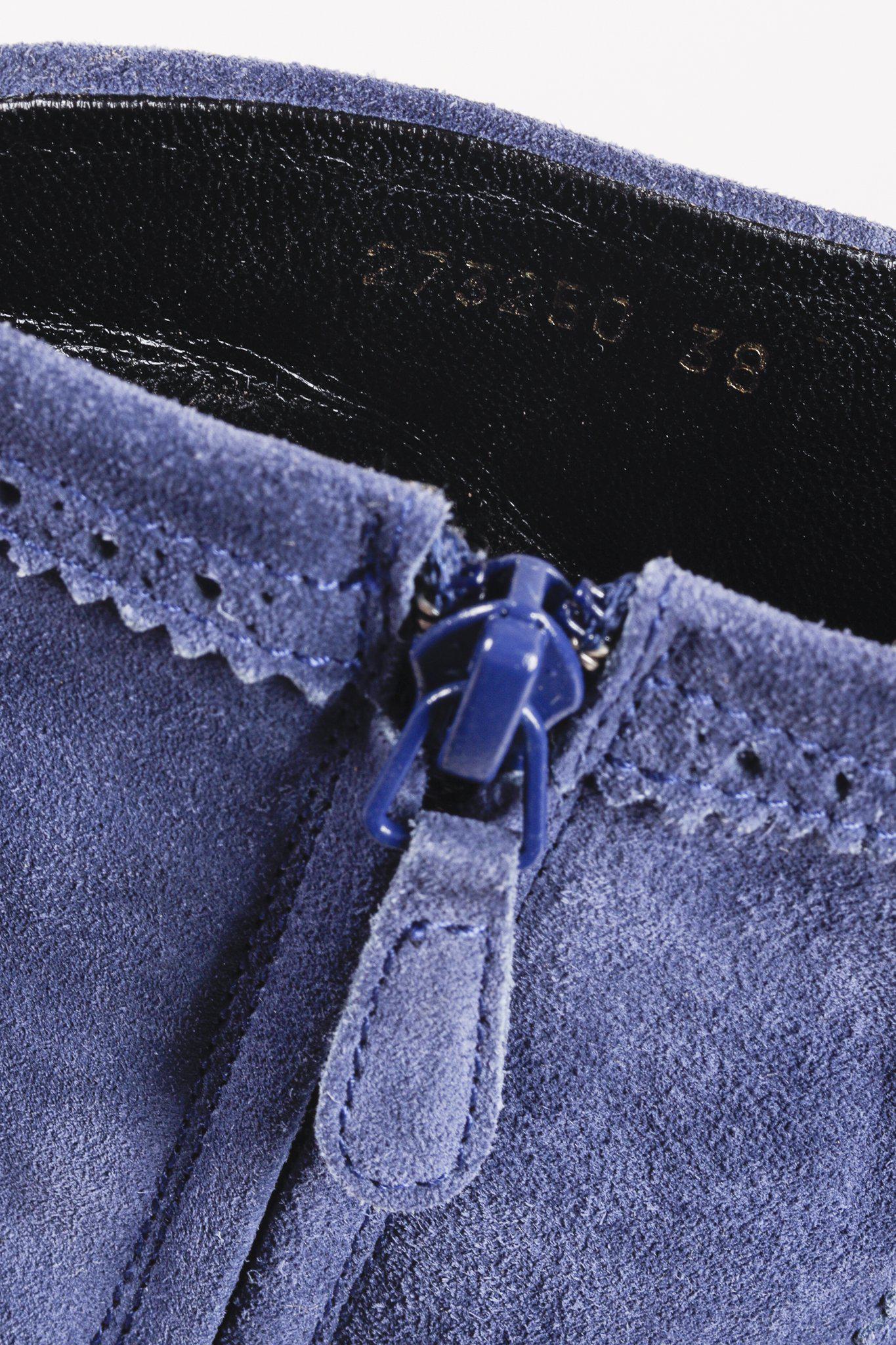 Balenciaga Blue Suede Ankle Boots