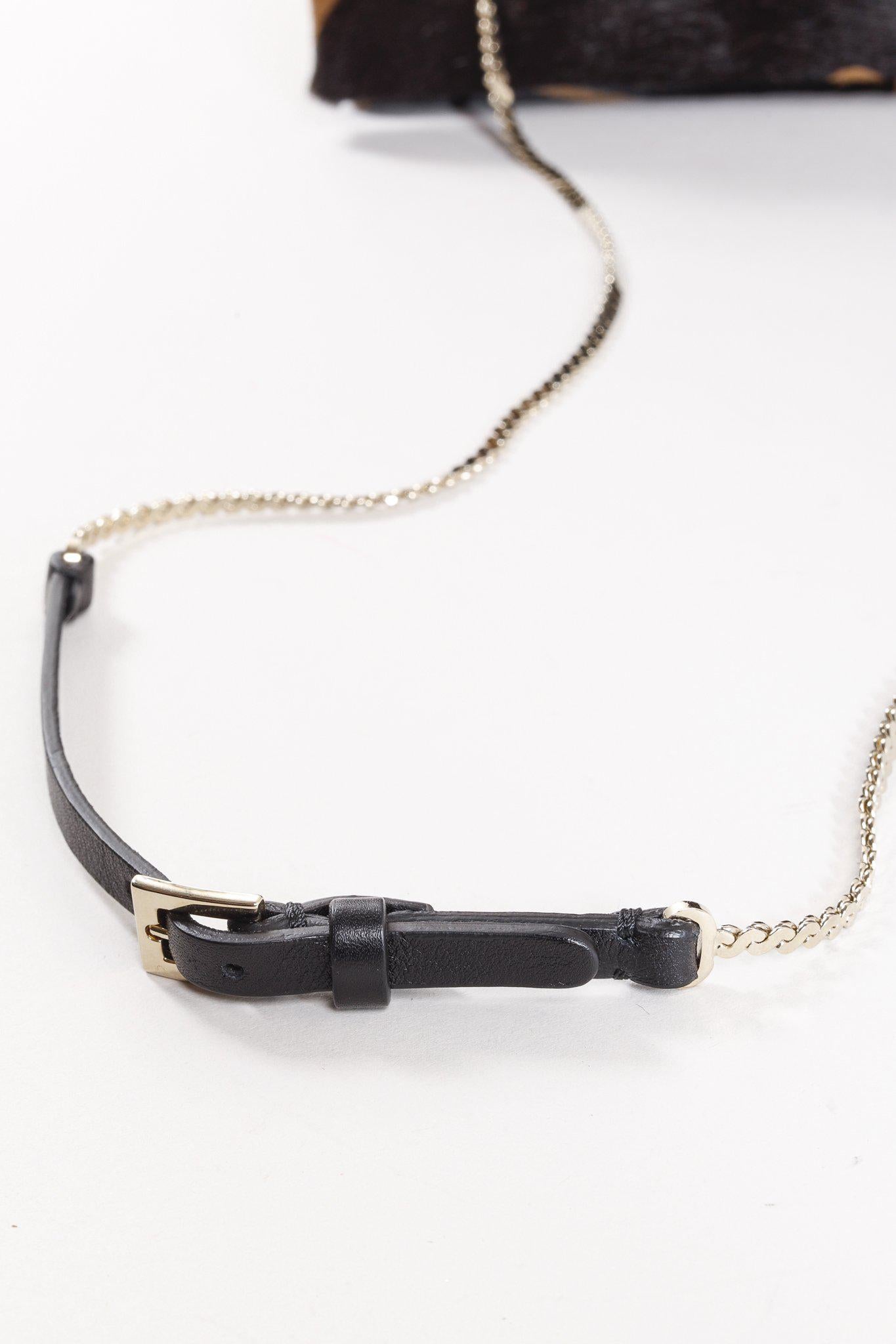 Valentino Horsehair Panther Brown Clutch Handbag