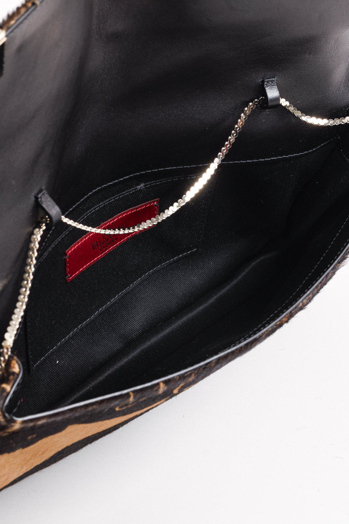 Valentino Horsehair Panther Brown Clutch Handbag