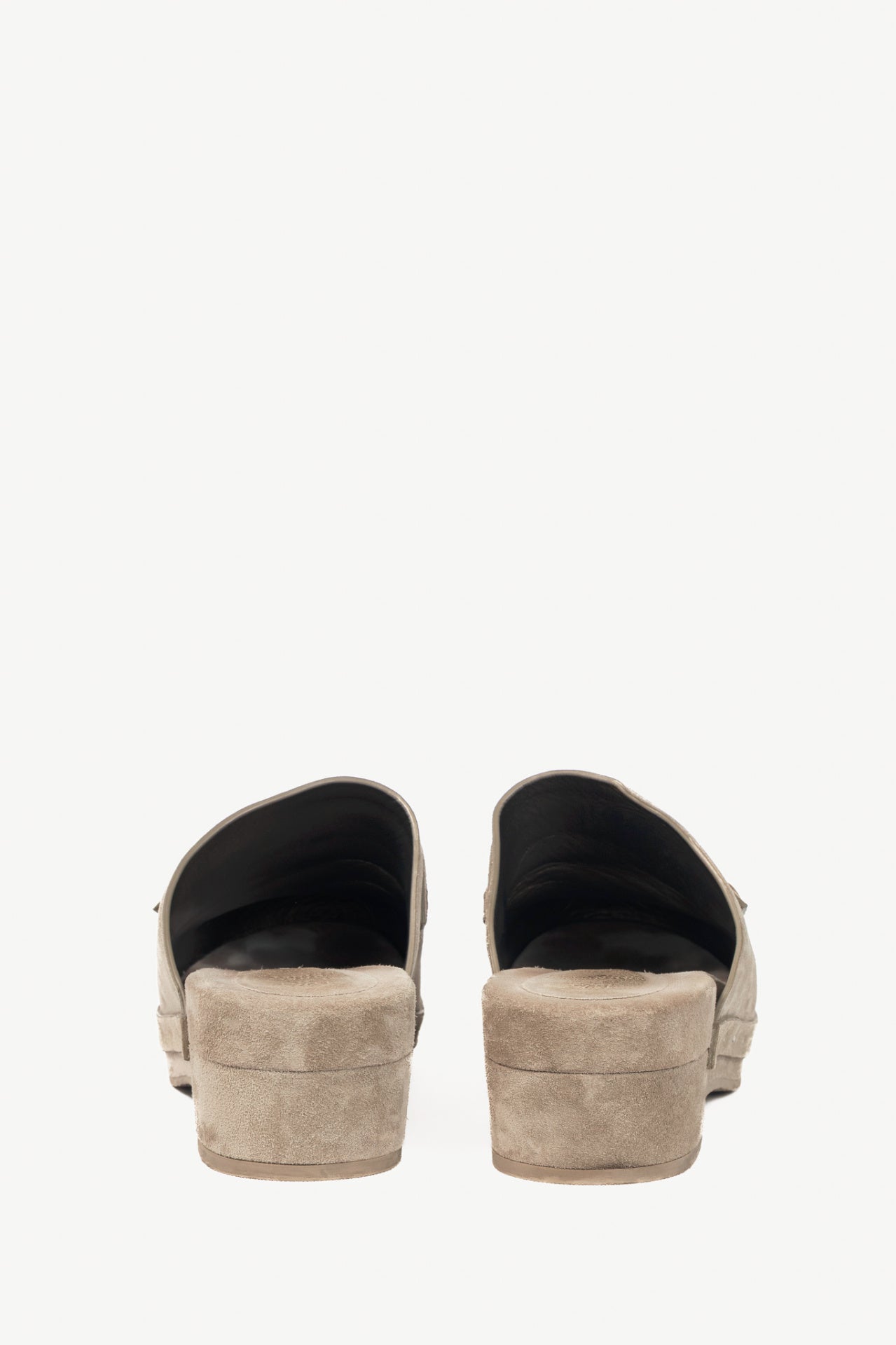 Brunello Cucinelli Grey Suede Monili-Bead Mule Clogs