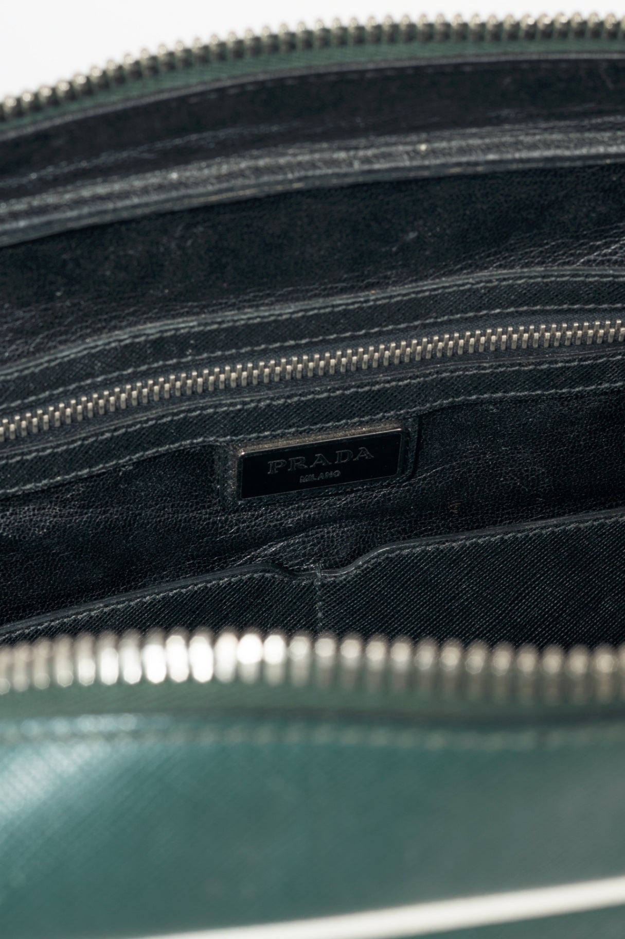 Prada Green Saffiano Leather Briefcase