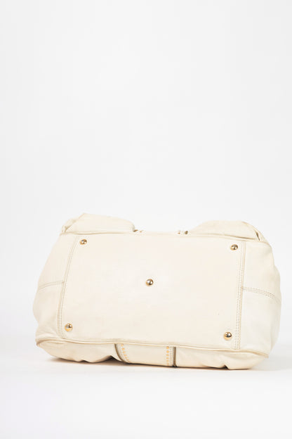 Versace SS09 Runway White Leather Studded Frame Satchel
