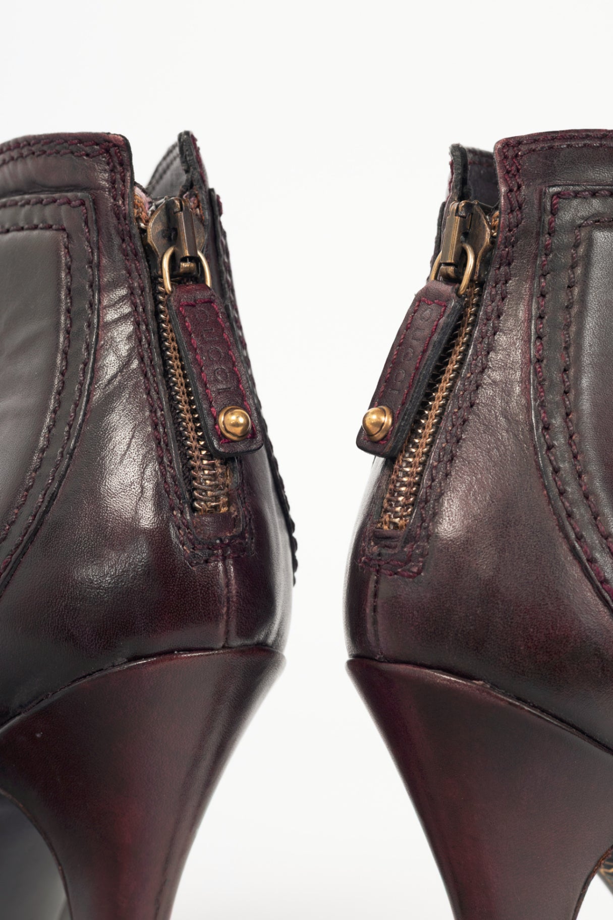 Gucci Diana Eggplant Betis Calf Hysteria Booties