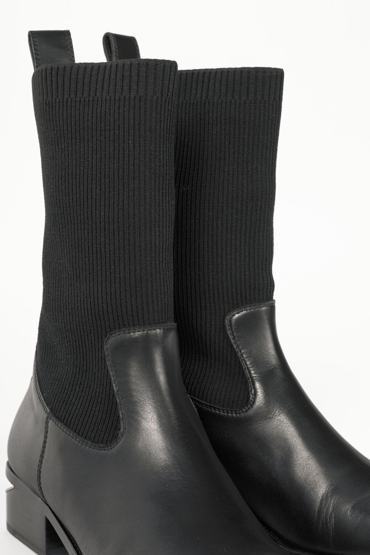 Alexander Wang Kane Black Leather Sock Boots