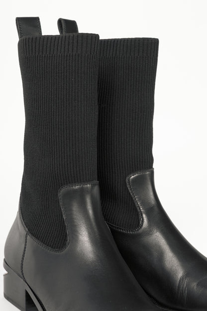 Alexander Wang Kane Black Leather Sock Boots