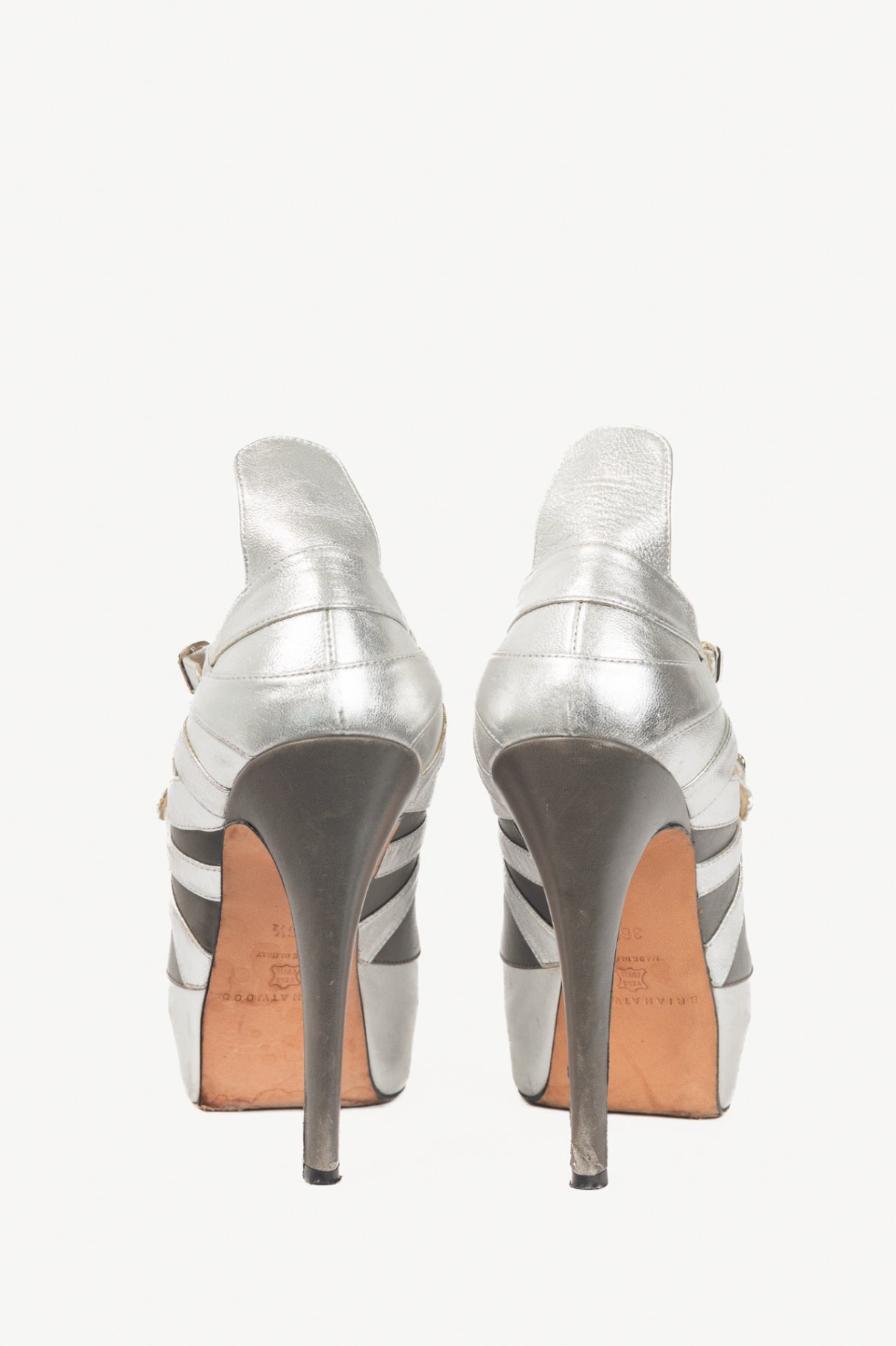 Brian Atwood Asia Argento Nappa Silk Platform Sandals