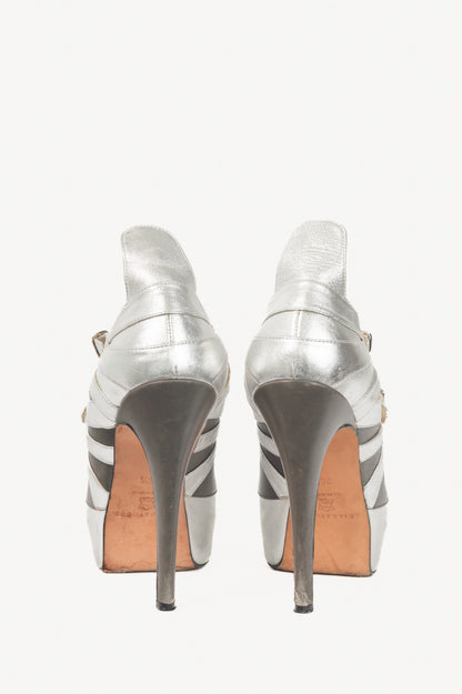 Brian Atwood Asia Argento Nappa Silk Platform Sandals