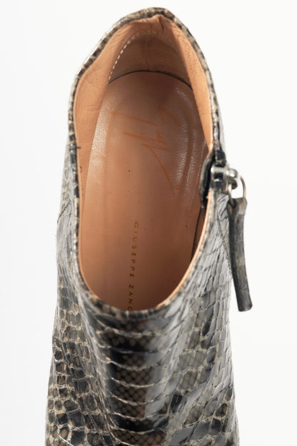 Giuseppe Zanotti Viv 100 Cenere Python Booties