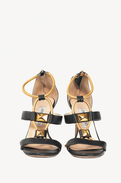 Jimmy Choo Venus Black Studded Leather Sandals