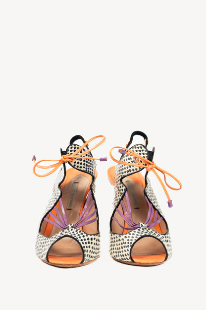 Nicholas Kirkwood PS13 White & Black Dotted Elaphe Sandals