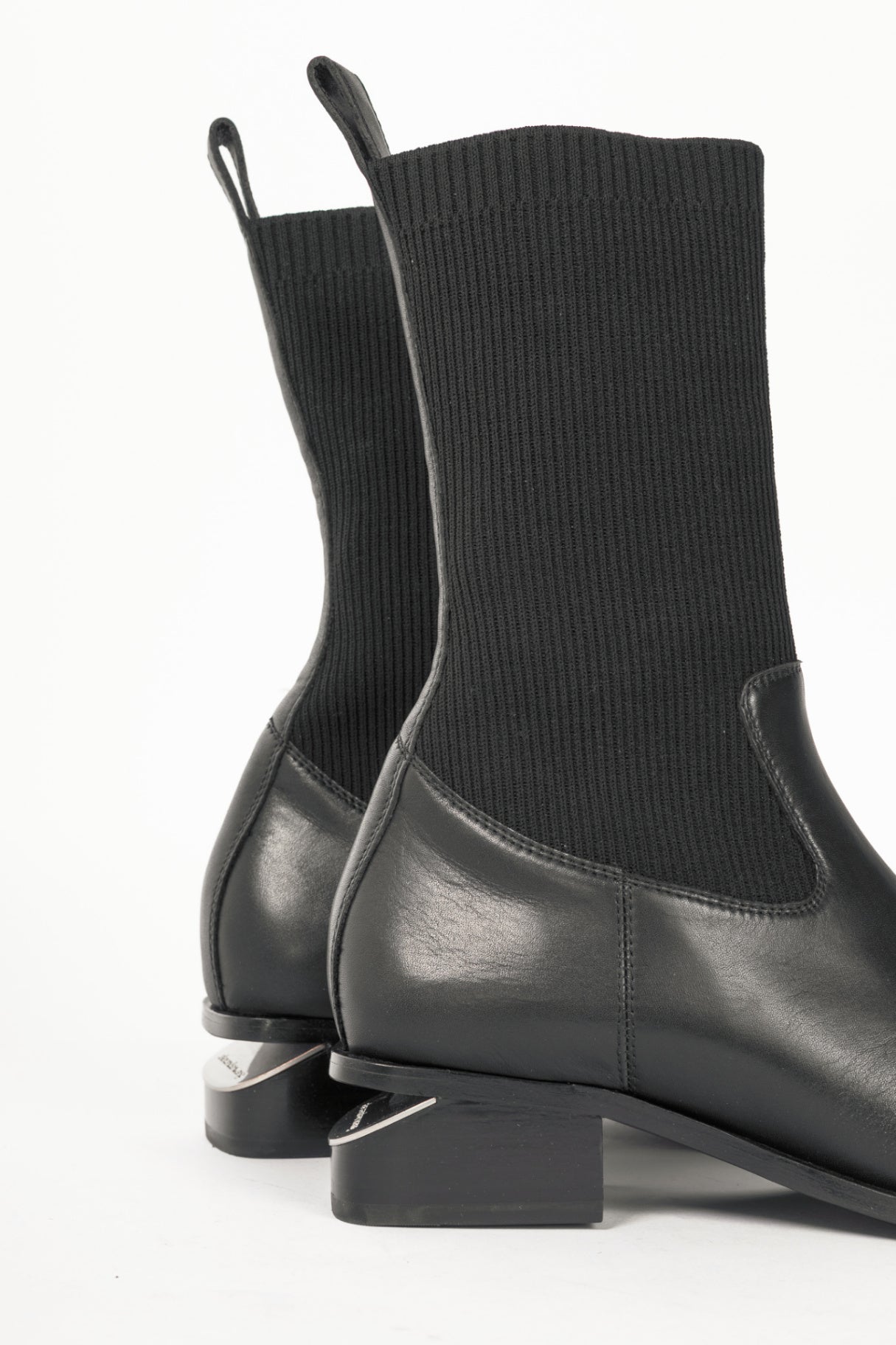 Alexander Wang Kane Black Leather Sock Boots