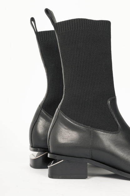 Alexander Wang Kane Black Leather Sock Boots