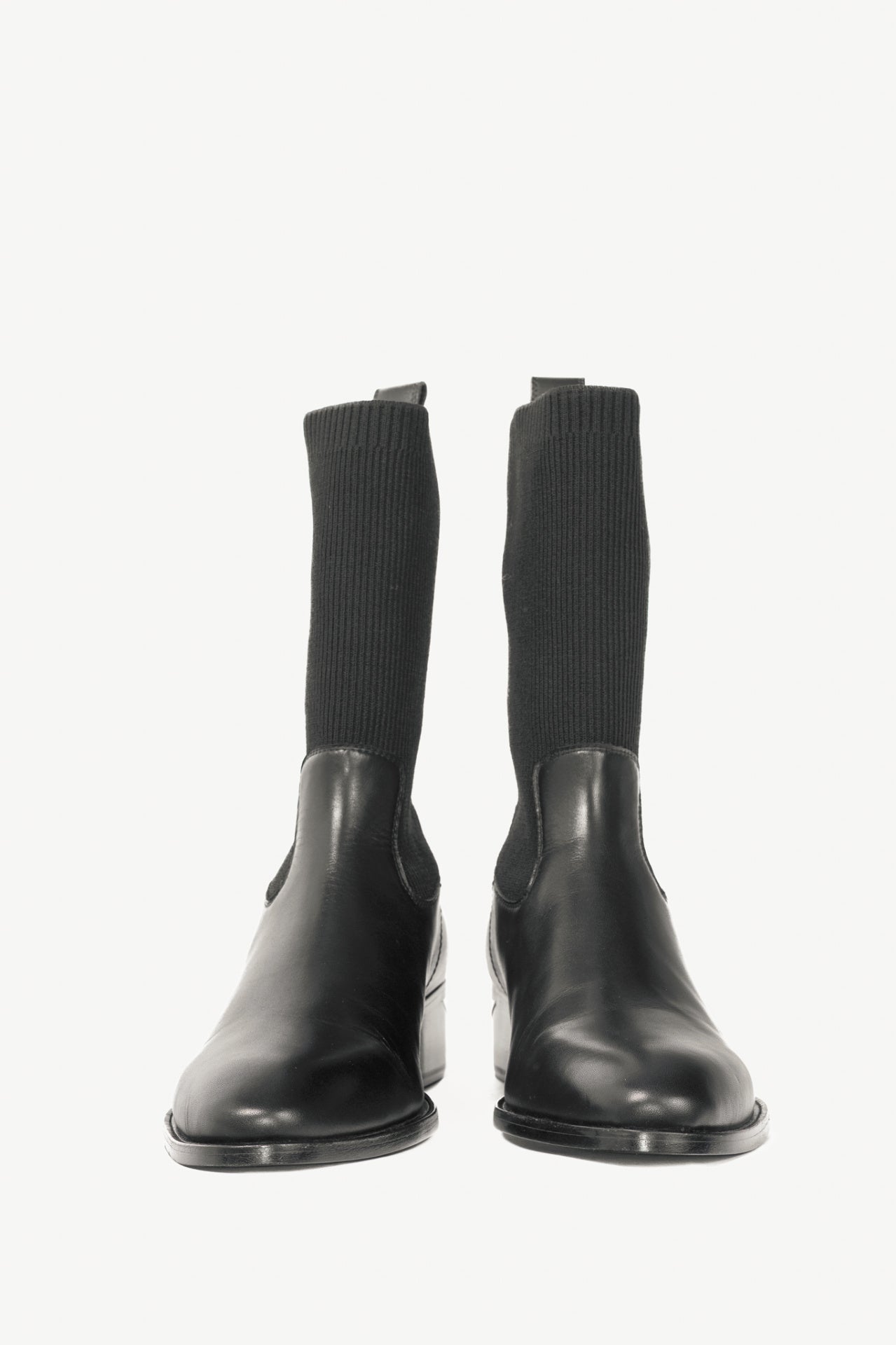 Alexander Wang Kane Black Leather Sock Boots