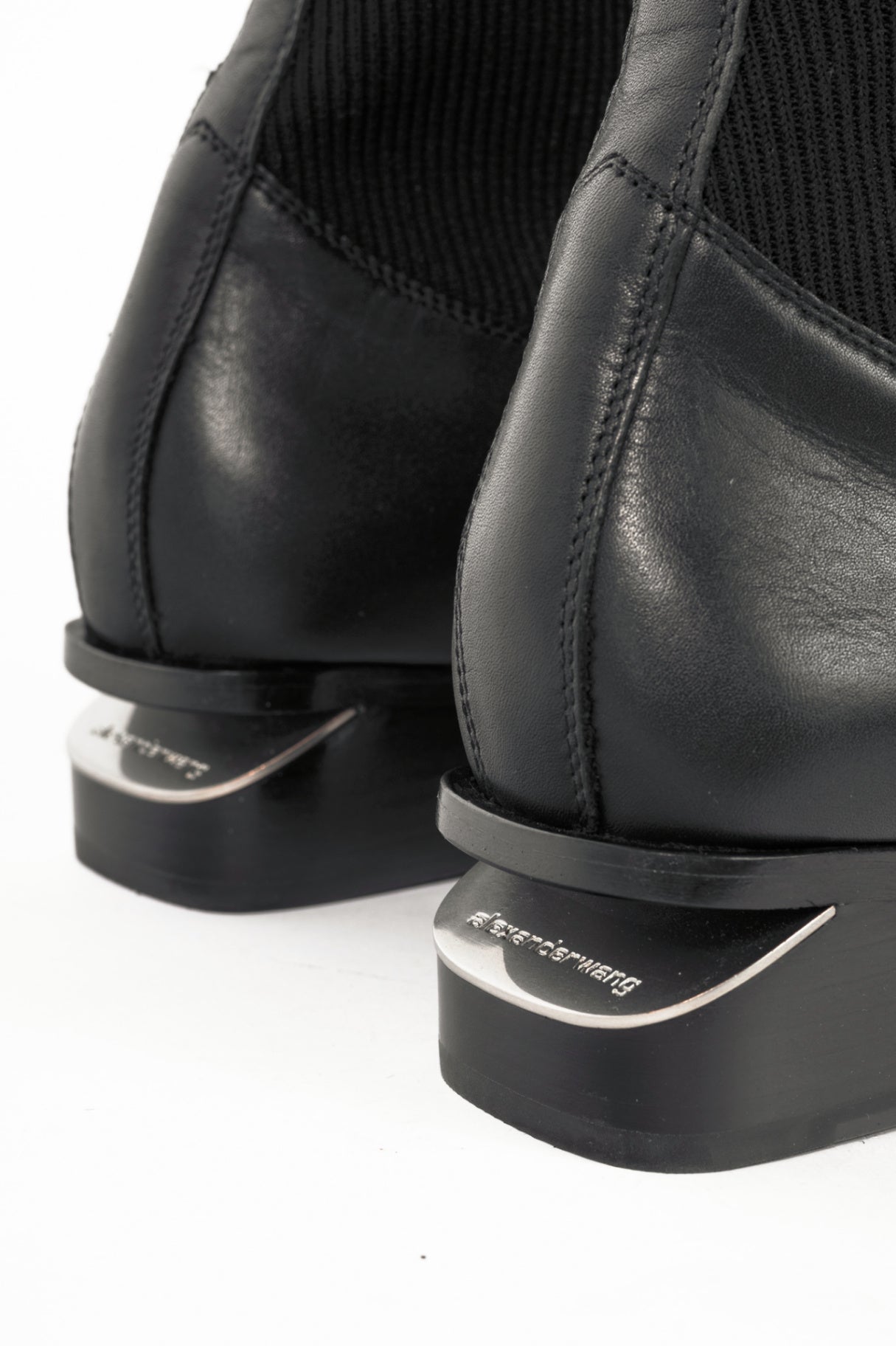 Alexander Wang Kane Black Leather Sock Boots