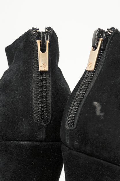 Robert Clergerie Black Suede Wedge Sandals