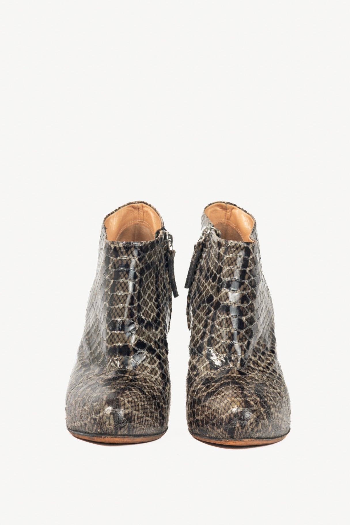 Giuseppe Zanotti Viv 100 Cenere Python Booties