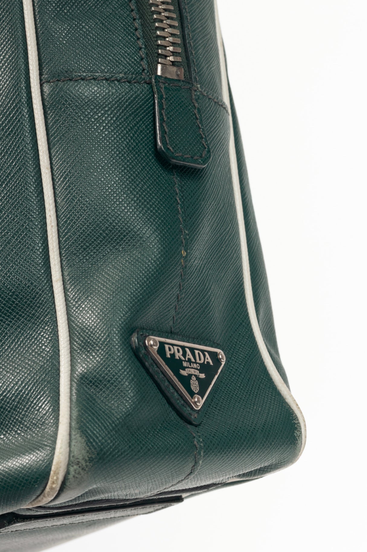 Prada Green Saffiano Leather Briefcase