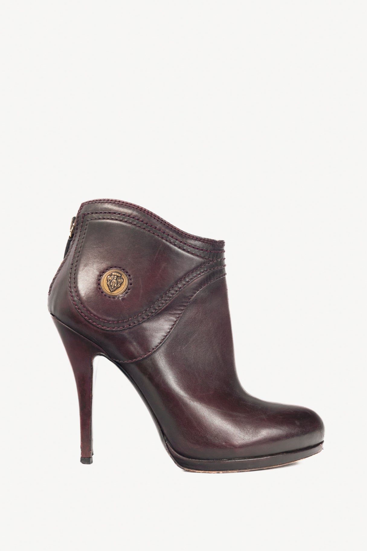 Gucci Diana Eggplant Betis Calf Hysteria Booties
