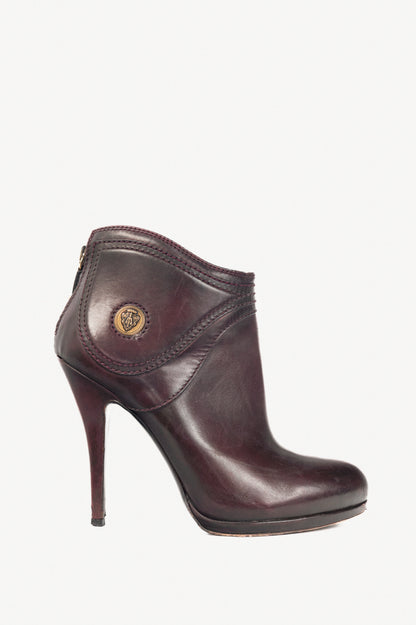 Gucci Diana Eggplant Betis Calf Hysteria Booties