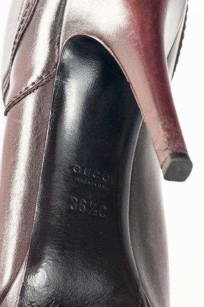 Gucci Diana Eggplant Betis Calf Hysteria Booties