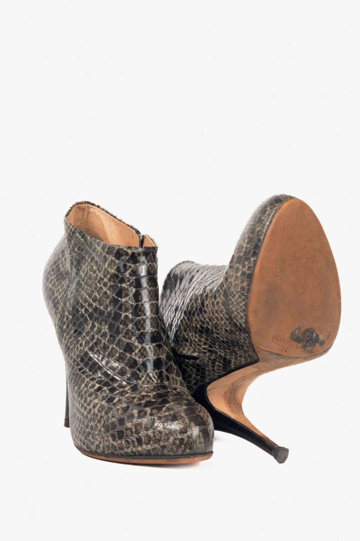 Giuseppe Zanotti Viv 100 Cenere Python Booties