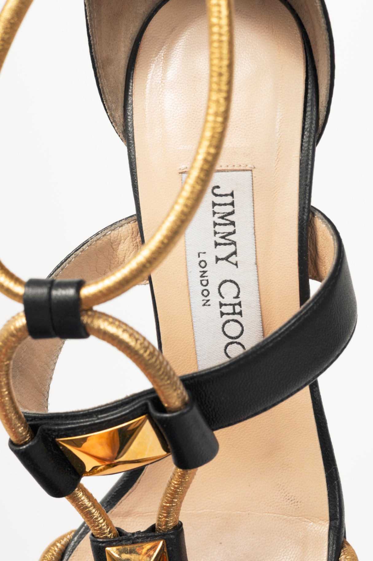 Jimmy Choo Venus Black Studded Leather Sandals
