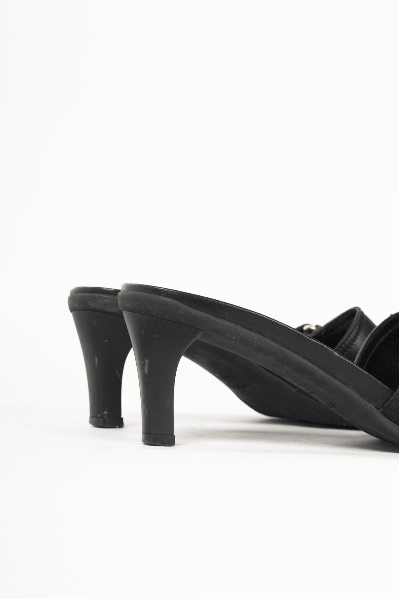 Prada Sport Black Leather Mule Sandals