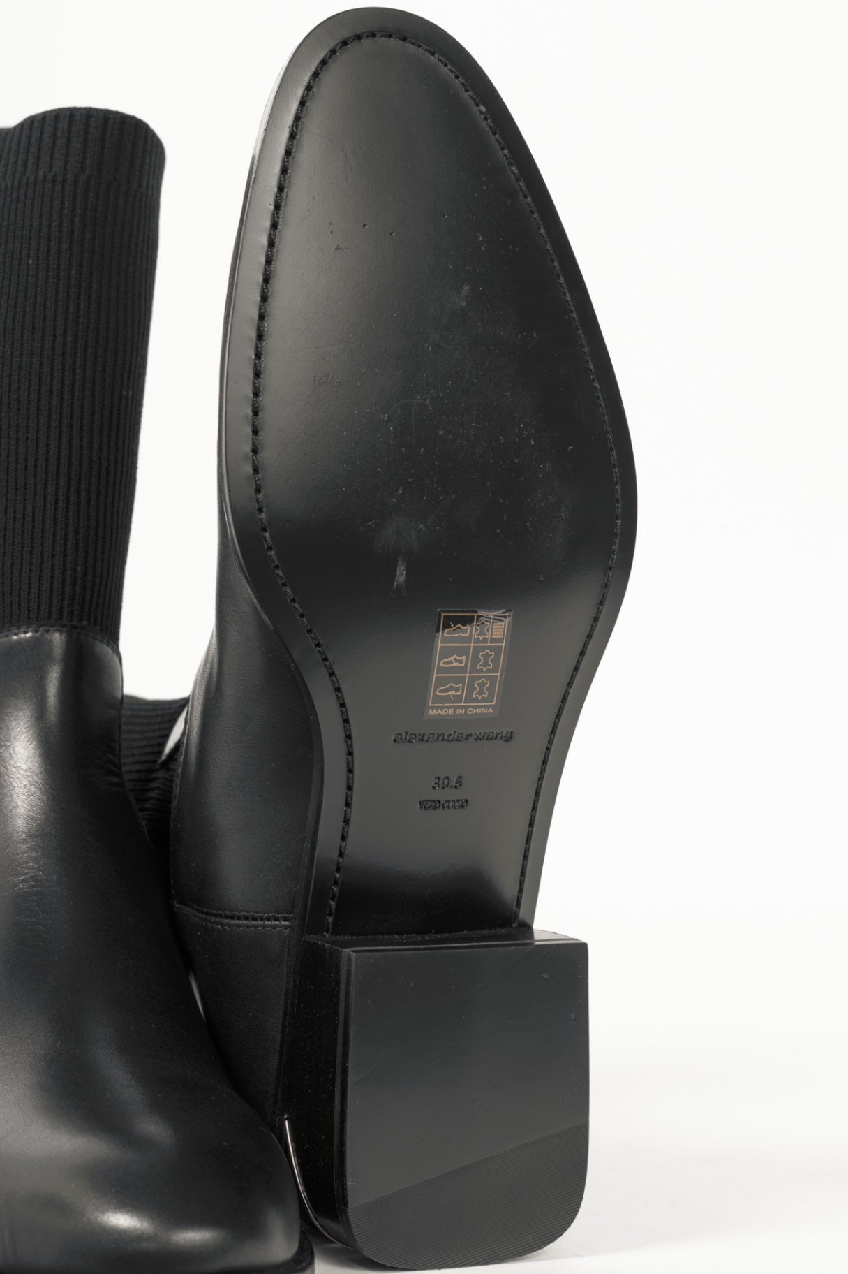 Alexander Wang Kane Black Leather Sock Boots