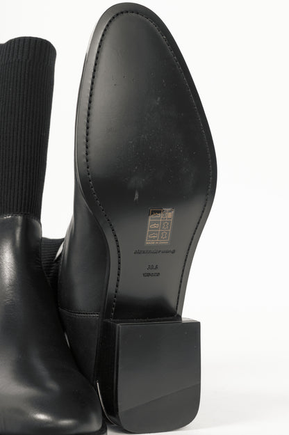 Alexander Wang Kane Black Leather Sock Boots