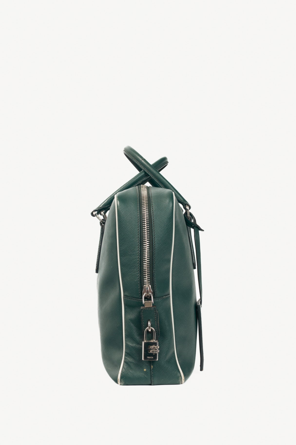 Prada Green Saffiano Leather Briefcase