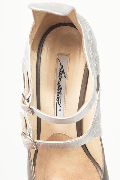 Brian Atwood Asia Argento Nappa Silk Platform Sandals