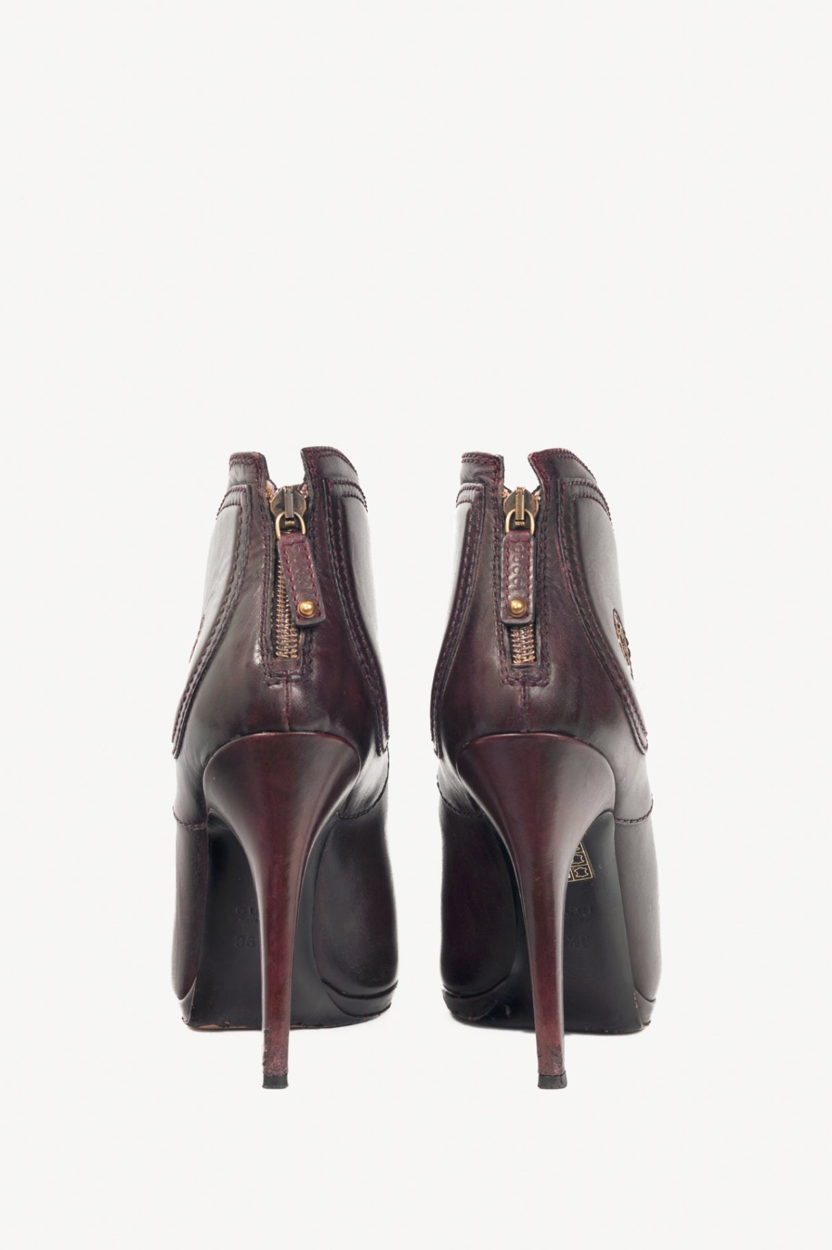 Gucci Diana Eggplant Betis Calf Hysteria Booties
