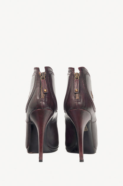 Gucci Diana Eggplant Betis Calf Hysteria Booties