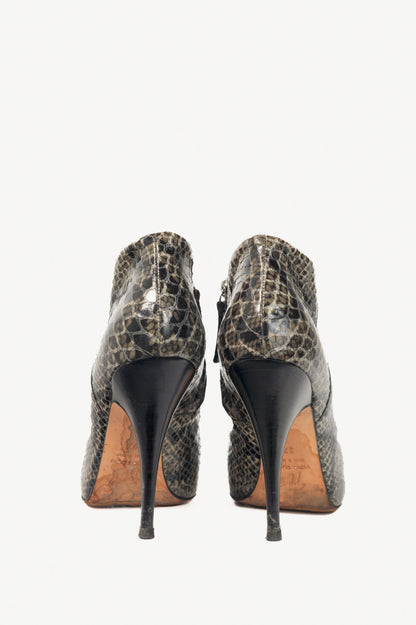 Giuseppe Zanotti Viv 100 Cenere Python Booties