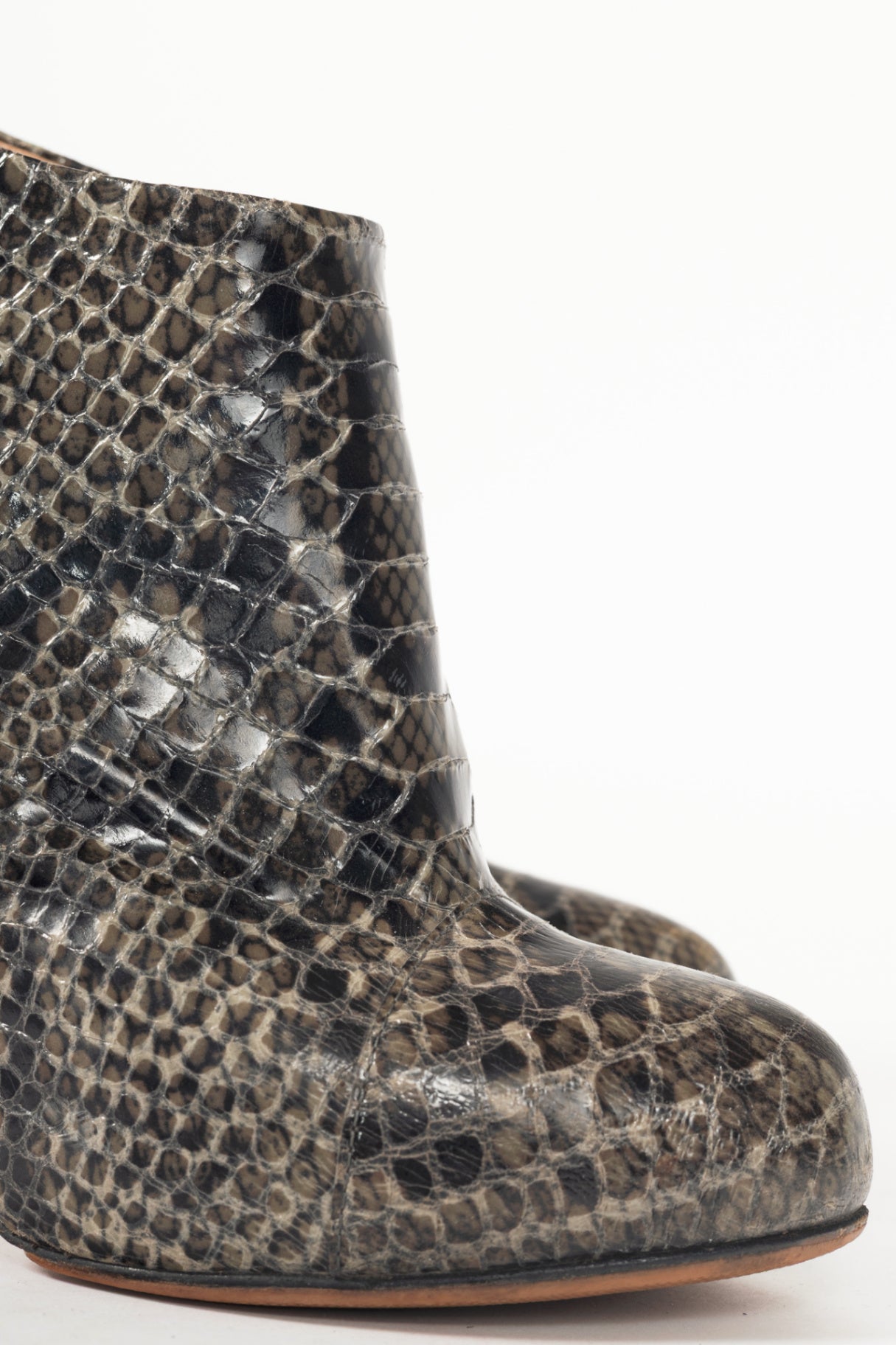 Giuseppe Zanotti Viv 100 Cenere Python Booties