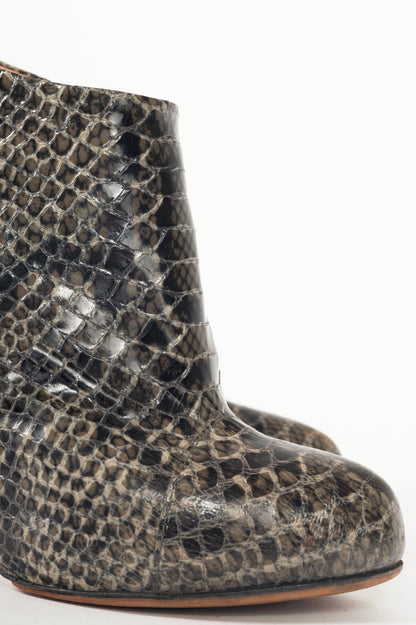 Giuseppe Zanotti Viv 100 Cenere Python Booties