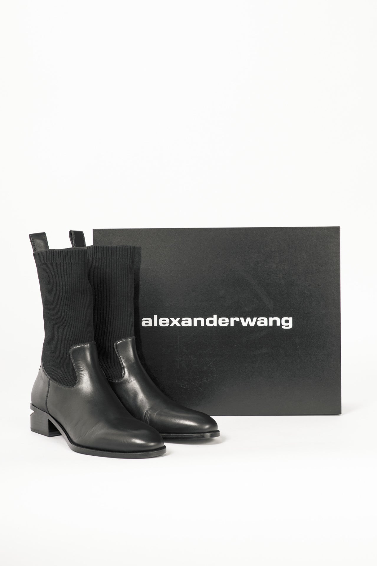 Alexander Wang Kane Black Leather Sock Boots