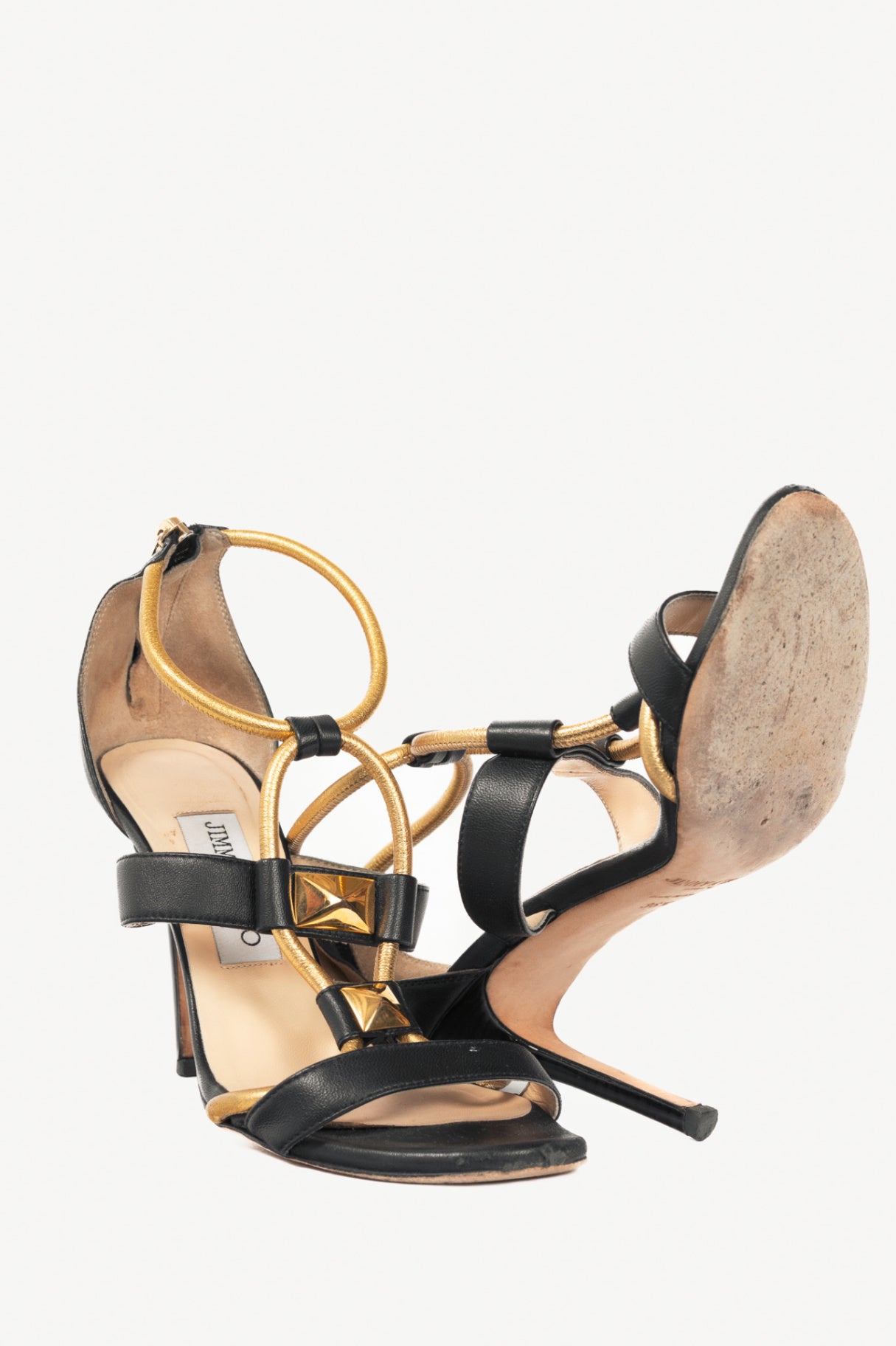 Jimmy Choo Venus Black Studded Leather Sandals
